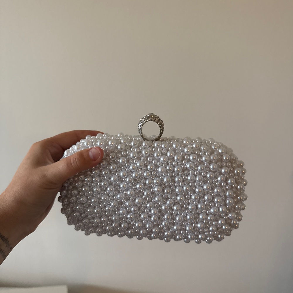 Elegant Pearl-Embellished 3-way Bag